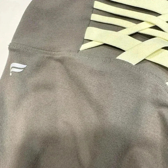 Fabletics power hold high waist ankle length leggings green strap accent size XS - Picture 8 of 11